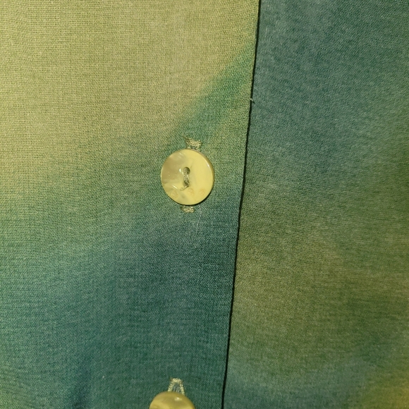 Vintage Conrad C Collection Green Tie Dye Button Front Blouse Womens M L - Picture 4 of 5